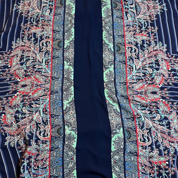 Romeo and Juliet Couture Short Sleeve Stripe Paisley Relax Fit Kaftan Top NEW - Picture 6 of 7